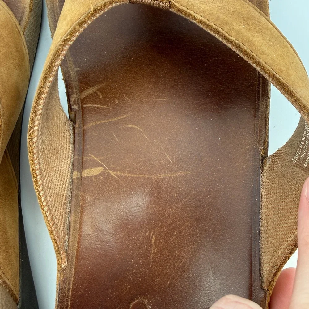 OluKai Tuahine Waterproof Leather Flip Flop Sandals Brown Men 13 Comfort Casual